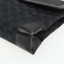 GUCCI GG Canvas Shoulder Bag Black Gold Auth YKZ1114-9
