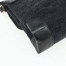 GUCCI GG Canvas Shoulder Bag Black Gold Auth YKZ1114-16
