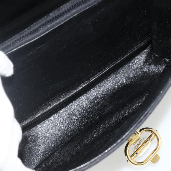 GUCCI GG Canvas Shoulder Bag Black Gold Auth YKZ1114