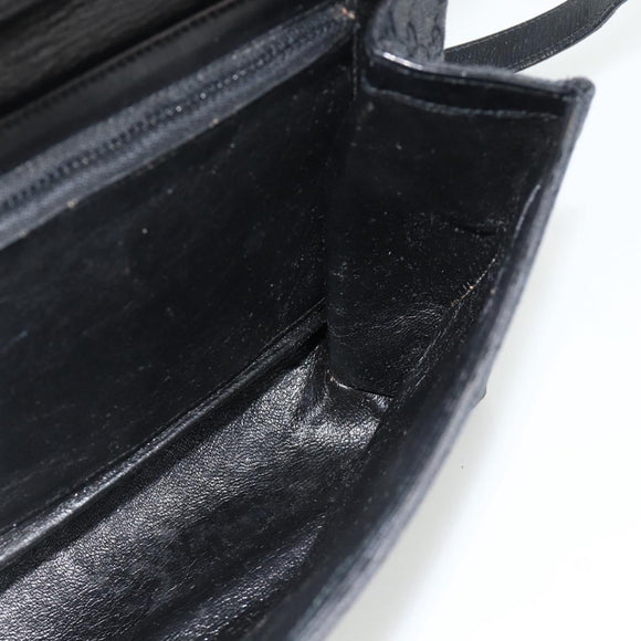 GUCCI GG Canvas Shoulder Bag Black Gold Auth YKZ1114