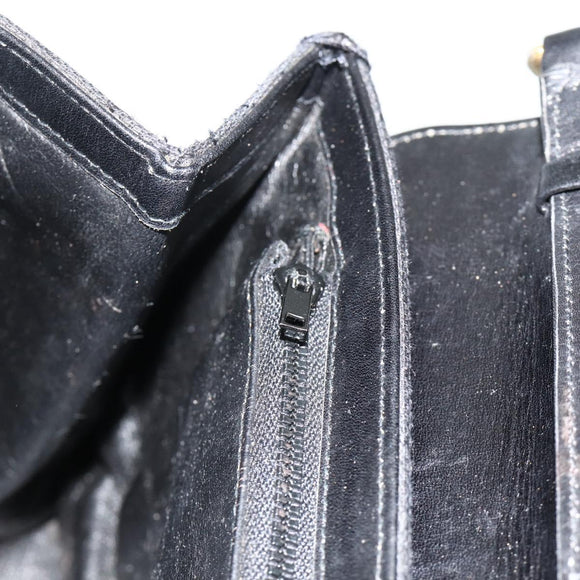 GUCCI GG Canvas Shoulder Bag Black Gold Auth YKZ1114