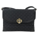 GUCCI GG Canvas Shoulder Bag Black Gold Auth YKZ1114-13