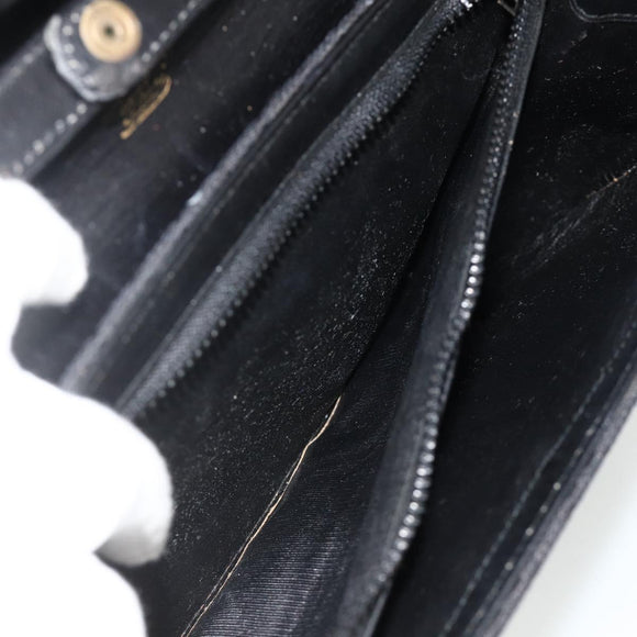 GUCCI GG Canvas Shoulder Bag Black Gold Auth YKZ1114