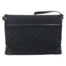 GUCCI GG Canvas Shoulder Bag Black Gold Auth YKZ1114-2