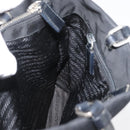 PRADA Tote Bag Nylon Zwart Zilver Auth YKZ1116-19