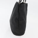 PRADA Tote Bag Nylon Zwart Zilver Auth YKZ1116-4