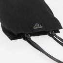 PRADA Tote Bag Nylon Zwart Zilver Auth YKZ1116-6