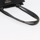 PRADA Tote Bag Nylon Zwart Zilver Auth YKZ1116-7