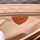 CELINE Macadam Canvas Circle Shoulder Bag PVC Leather Brown Gold Auth YKZ1117-17