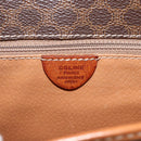 CELINE Macadam Canvas Circle Shoulder Bag PVC Leather Brown Gold Auth YKZ1118-12