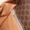 CELINE Macadam Canvas Circle Shoulder Bag PVC Leather Brown Gold Auth YKZ1118-21