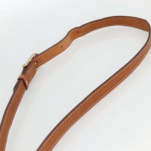 CELINE Macadam Canvas Circle Shoulder Bag PVC Leather Brown Gold Auth YKZ1118