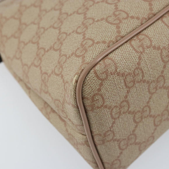 GUCCI GG Supreme Tote Bag PVC Beige Gold 353440 Auth YKZ112