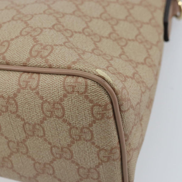GUCCI GG Supreme Tote Bag PVC Beige Gold 353440 Auth YKZ112