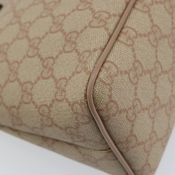 GUCCI GG Supreme Tote Bag PVC Beige Gold 353440 Auth YKZ112