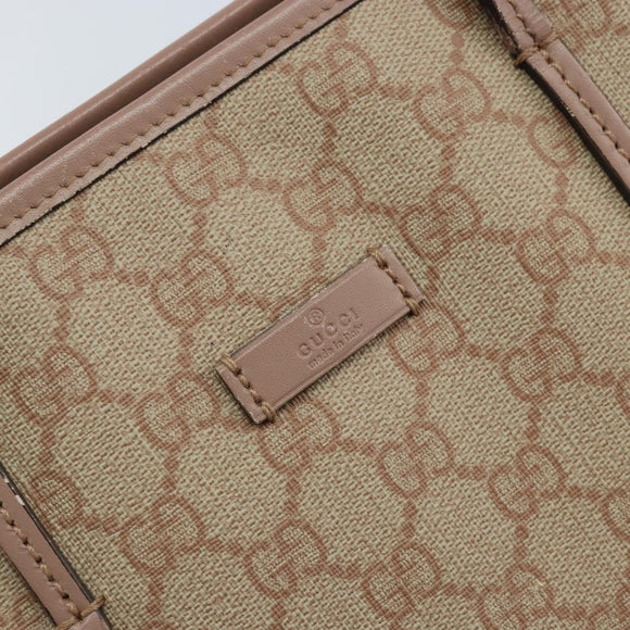 GUCCI GG Supreme Tote Bag PVC Beige Gold 353440 Auth YKZ112