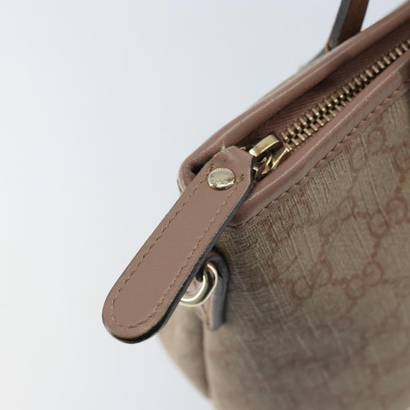 GUCCI GG Supreme Tote Bag PVC Beige Gold 353440 Auth YKZ112