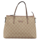 GUCCI GG Supreme Tote Bag PVC Beige Gold 353440 Auth YKZ112-13