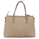 GUCCI GG Supreme Tote Bag PVC Beige Gold 353440 Auth YKZ112-2