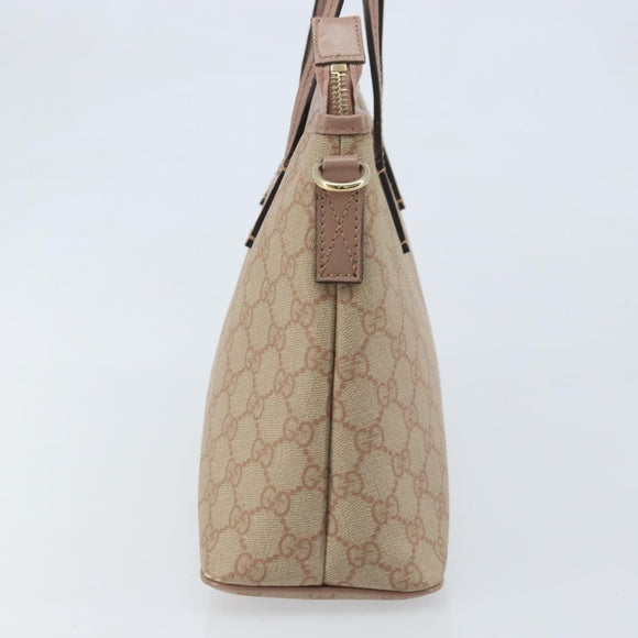 GUCCI GG Supreme Tote Bag PVC Beige Gold 353440 Auth YKZ112