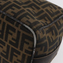 FENDI Zucca Canvas Vanity Hand Bag Brown Black Auth YKZ1120-16
