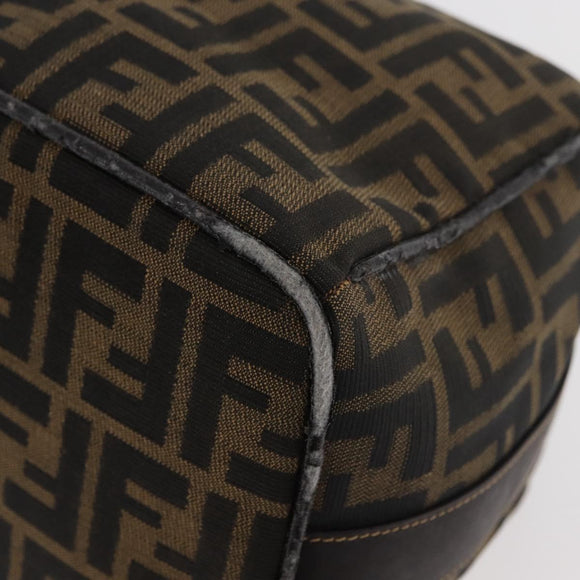 FENDI Zucca Canvas Vanity Hand Bag Brown Black Auth YKZ1120