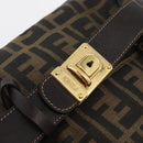 FENDI Zucca Canvas Vanity Hand Bag Brown Black Auth YKZ1120-19