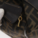 FENDI Zucca Canvas Vanity Hand Bag Brown Black Auth YKZ1120-8