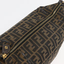 FENDI Zucca Canvas Vanity Hand Bag Brown Black Auth YKZ1120-9