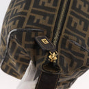 FENDI Zucca Canvas Vanity Hand Bag Brown Black Auth YKZ1120-20