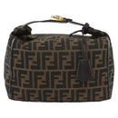 FENDI Zucca Canvas Vanity Hand Bag Brown Black Auth YKZ1120-13