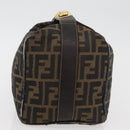 FENDI Zucca Canvas Vanity Hand Bag Brown Black Auth YKZ1120-4