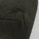 Christian Dior Lady Dior Hand Bag Nylon Khaki Gold Auth YKZ1121-12