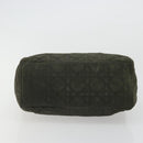 Christian Dior Lady Dior Hand Bag Nylon Khaki Gold Auth YKZ1121-9