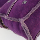 CHANEL Shoulder Bag Mouton Purple Silver CC Auth YKZ1122V-18