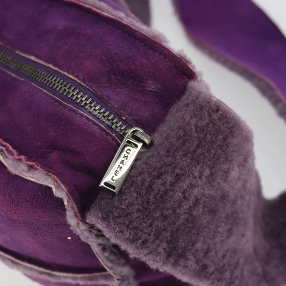 CHANEL Shoulder Bag Mouton Purple Silver CC Auth YKZ1122V