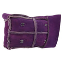 CHANEL Shoulder Bag Mouton Purple Silver CC Auth YKZ1122V-1