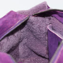 CHANEL Shoulder Bag Mouton Purple Silver CC Auth YKZ1122V-22