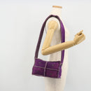 CHANEL Shoulder Bag Mouton Purple Silver CC Auth YKZ1122V-24
