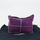 CHANEL Shoulder Bag Mouton Purple Silver CC Auth YKZ1122V-25