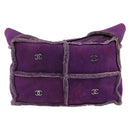 CHANEL Shoulder Bag Mouton Purple Silver CC Auth YKZ1122V-2