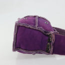 CHANEL Shoulder Bag Mouton Purple Silver CC Auth YKZ1122V-3