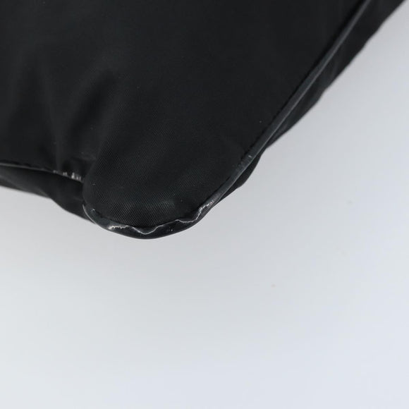 PRADA Hand Bag Nylon Black Silver Auth YKZ113
