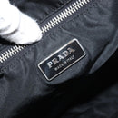 PRADA Hand Bag Nylon Black Silver Auth YKZ113-18