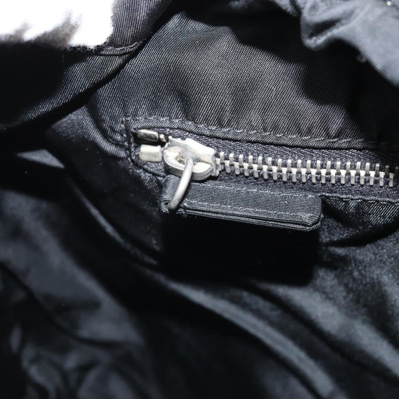 PRADA Hand Bag Nylon Black Silver Auth YKZ113