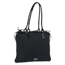PRADA Hand Bag Nylon Black Silver Auth YKZ113-1