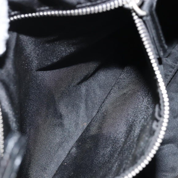 PRADA Hand Bag Nylon Black Silver Auth YKZ113