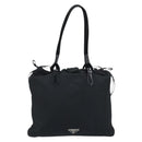 PRADA Hand Bag Nylon Black Silver Auth YKZ113-13