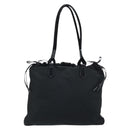 PRADA Hand Bag Nylon Black Silver Auth YKZ113-2