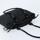 PRADA Hand Bag Nylon Black Silver Auth YKZ113-6